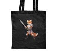 Azeeda 'Paladin Fox' Shopping Tote Bag - Black (ZB00034951)