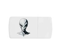 Azeeda 'Pale Alien Portrait' Pill Box with Tablet Splitter (PI00040949)