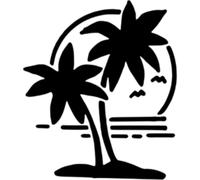 Azeeda 'Palm Trees & Sunset' Reusable Stencil - Durable Decorative Template for Painting and Spraying on Walls, Tiles, Wood, Fabric & Craft Projects - S (A6) (WS00066674)