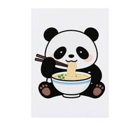 Azeeda 'Panda Eating Ramen' Temporary Tattoo - Water Resistant, Skin-Safe, Non-Toxic Transfer (TO00098961)