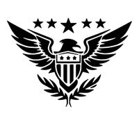Azeeda 'Patriotic American Eagle' Reusable Stencil - Durable Decorative Template for Painting and Spraying on Walls, Tiles, Wood, Fabric & Craft Projects - XXL (A2) (WS00075500)