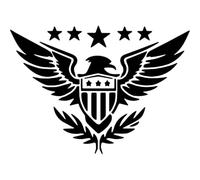Azeeda 'Patriotic American Eagle' Reusable Stencil - Durable Decorative Template for Painting and Spraying on Walls, Tiles, Wood, Fabric & Craft Projects - XL (A3) (WS00075501)