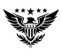 Azeeda 'Patriotic American Eagle' Reusable Stencil - Durable Decorative Template for Painting and Spraying on Walls, Tiles, Wood, Fabric & Craft Projects - L (A4) (WS00055717)