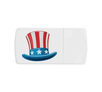 Azeeda 'Patriotic American Hat' Pill Box with Tablet Splitter (PI00039204)