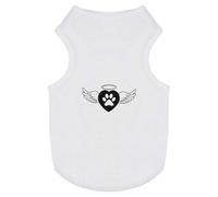 Azeeda 'Paw Print Angel Heart' Pet Dog/Cat T-Shirt, M (PT00147222)
