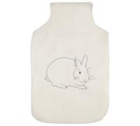 Azeeda 'Peace Bunny - Minimalist Rabbit Art' Hot Water Bottle Cover (HW00041641)