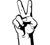 Azeeda 'Peace Hand Sign' Reusable Stencil - Durable Decorative Template for Painting and Spraying on Walls, Tiles, Wood, Fabric & Craft Projects - L (A4) (WS00059847)