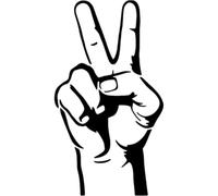 Azeeda 'Peace Hand Sign' Reusable Stencil - Durable Decorative Template for Painting and Spraying on Walls, Tiles, Wood, Fabric & Craft Projects - M (A5) (WS00059848)