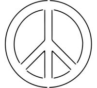 Azeeda 'Peace Symbol' Reusable Stencil - Durable Decorative Template for Painting and Spraying on Walls, Tiles, Wood, Fabric & Craft Projects - L (A4) (WS00047888)