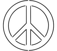 Azeeda 'Peace Symbol' Reusable Stencil - Durable Decorative Template for Painting and Spraying on Walls, Tiles, Wood, Fabric & Craft Projects - S (A6) (WS00066235)