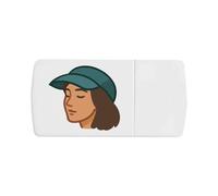 Azeeda 'Peaceful Woman Wearing a Cap' Pill Box with Tablet Splitter (PI00037573)