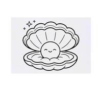 Azeeda 'Pearl in a shell Outline' Temporary Tattoo - Water Resistant, Skin-Safe, Non-Toxic Transfer (TO00102403)