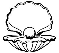 Azeeda 'Pearl Inside a Shell' Reusable Stencil - Durable Decorative Template for Painting and Spraying on Walls, Tiles, Wood, Fabric & Craft Projects - XL (A3) (WS00075041)