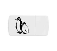 Azeeda 'Penguin Mother & Chick' Pill Box with Tablet Splitter (PI00037772)