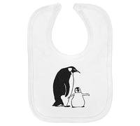Azeeda 'Penguin Mother & Chick' Soft Cotton Baby Bib (BI00053521)