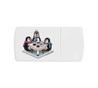 Azeeda 'Penguin Tea Party' Pill Box with Splitter (PI00046139)