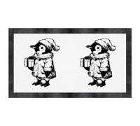 Azeeda 'Penguin Wearing Santa Hat with Gift ' Pet Feeding Mat (PM00034312)