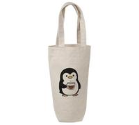 Azeeda 'Penguin with Hot Chocolate' Cotton Wine Bottle Gift/Travel Bag (BL00048538)