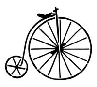 Azeeda 'Penny Farthing' Reusable Stencil - Durable Decorative Template for Painting and Spraying on Walls, Tiles, Wood, Fabric & Craft Projects - M (A5) (WS00040058)
