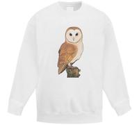 Azeeda 'Perched Barn Owl' Kid's Sweatshirt/Jumper (12-13 Years) (KW00170082) White