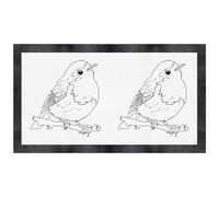 Azeeda 'Perched Robin Bird' Pet Feeding Mat (PM00030470)