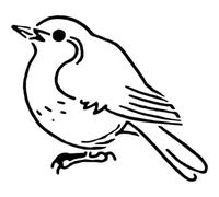 Azeeda 'Perched Robin' Reusable Stencil - Durable Decorative Template for Painting and Spraying on Walls, Tiles, Wood, Fabric & Craft Projects - L (A4) (WS00024327)