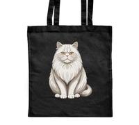 Azeeda 'Persian Cat' Classic Black Tote Shopper Bag (ZB00031204)