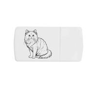 Azeeda 'Persian Cat' Pill Box with Tablet Splitter (PI00041424)