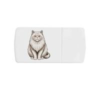 Azeeda 'Persian Cat' Pill Box with Tablet Splitter (PI00041425)