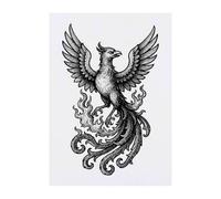 Azeeda 'Phoenix Bird Flying' Temporary Tattoo - Water Resistant, Skin-Safe, Non-Toxic Transfer (TO00093697)