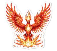 Azeeda 'Phoenix Rising from Flames' White Premium Vinyl Decal Sticker - Waterproof, Durable & Easy to Apply - for Car Bumpers, Windows, Bins & More - Medium (100mm) (DW00190359)