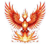 Azeeda 'Phoenix Rising from Flames' White Premium Vinyl Decal Sticker - Waterproof, Durable & Easy to Apply - for Car Bumpers, Windows, Bins & More - XXL (720mm) (DW00190362)