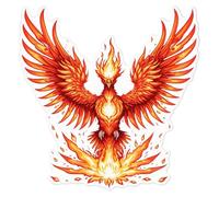 Azeeda 'Phoenix Rising from Flames' White Premium Vinyl Decal Sticker - Waterproof, Durable & Easy to Apply - for Car Bumpers, Windows, Bins & More - Large (210mm) (DW00190360)