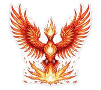 Azeeda 'Phoenix Rising from Flames' White Premium Vinyl Decal Sticker - Waterproof, Durable & Easy to Apply - for Car Bumpers, Windows, Bins & More - XL (460mm) (DW00190361)