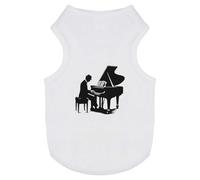 Azeeda 'Piano Player' Pet Dog/Cat T-Shirt, S (PT00167025)