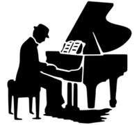 Azeeda 'Piano Player' Wall Stencil - S (A6) (WS00071324)