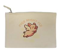 Azeeda 'Pigs Might Fly' Canvas Clutch Bag/Accessory Case (CL00048503)