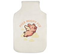 Azeeda 'Pigs Might Fly' Hot Water Bottle Cover (HW00045428)