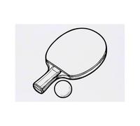 Azeeda 'Ping Pong Bat & Ball' Temporary Tattoo - A6 (TO00109665) | Water Resistant Skin Safe Transfer for Parties, Costumes and Gifts