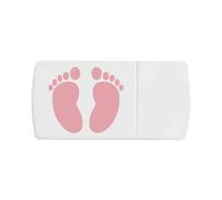 Azeeda 'Pink Baby Footprints' Pill Box with Tablet Splitter (PI00036955)