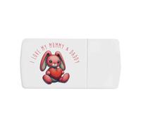 Azeeda 'Pink Bunny Love Heart' Pill Box with Tablet Splitter (PI00043257)