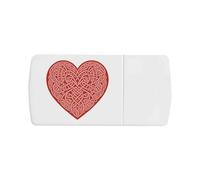 Azeeda 'Pink Celtic Love Heart' Pill Box with Tablet Splitter (PI00039090)