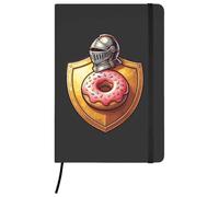 Azeeda 'Pink Donut Shield' Ruled Notebook - Black, A5 (NB00100018)