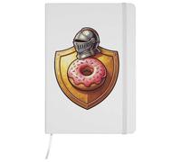 Azeeda 'Pink Donut Shield' Ruled Notebook - White, A5 (NB00100017)