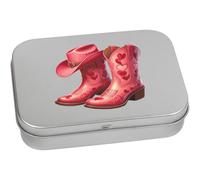 Azeeda 'Pink Heart Cowboy Boots' Storage Tin - 110mm (TT00301747)