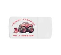 Azeeda 'Pink Monster Bulldozer' Pill Box with Tablet Splitter (PI00045482)