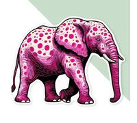 Azeeda 'Pink Spotted Elephant' Premium Vinyl Decal Sticker - Waterproof, Durable & Easy to Apply - Ideal for Cars, Windows, Bins and More - 720mm (XXL) (DW00166919)