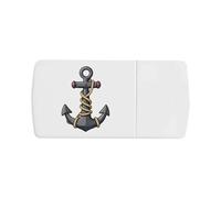 Azeeda 'Pirate Anchor Wrapped in Rope' Pill Box with Tablet Splitter (PI00041466)