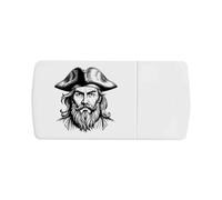 Azeeda 'Pirate Captain Head' Pill Box with Tablet Splitter (PI00041452)