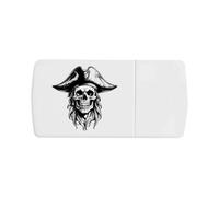Azeeda 'Pirate Captain Skull and Hat' Pill Box with Tablet Splitter (PI00041446)